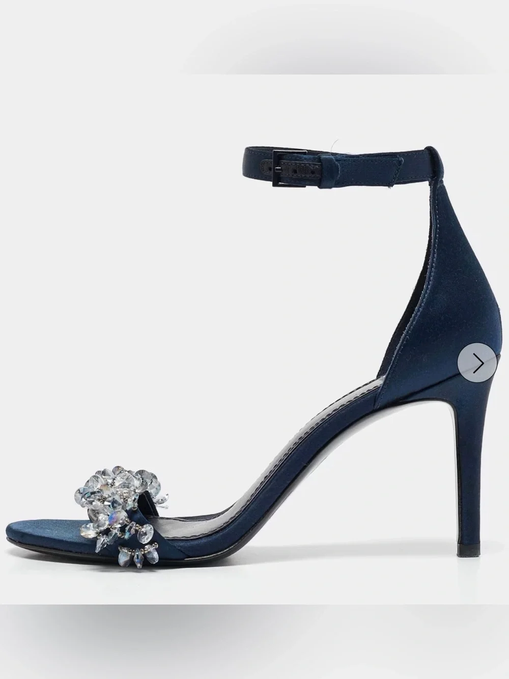 Tory Burch Logan Crystal Embellished Sandal 85mm Perfect Navy US 8